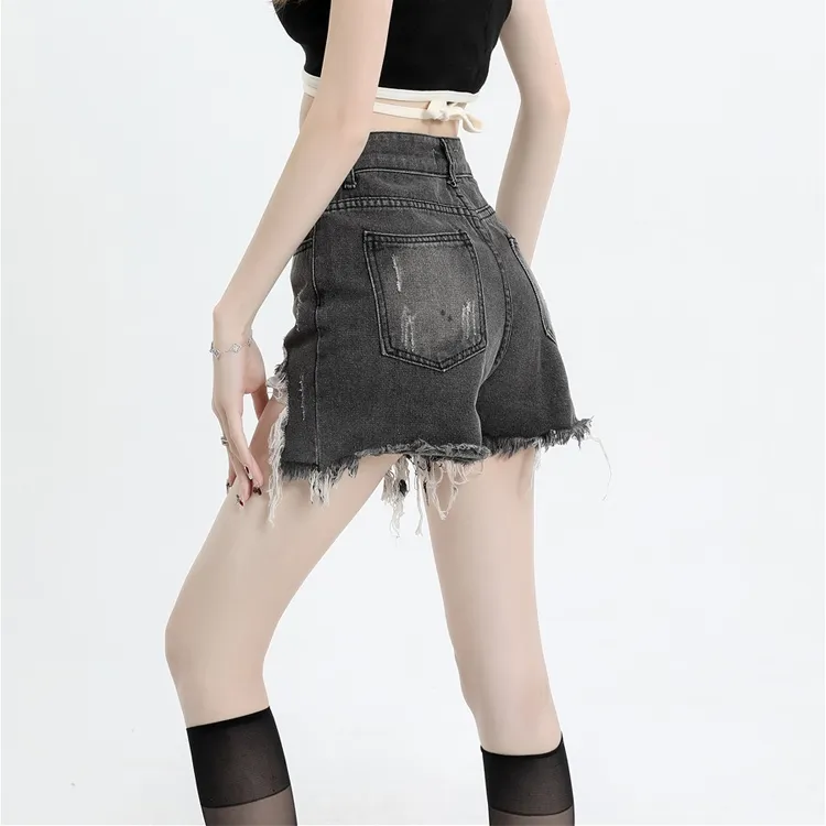 ZAVK Denim Shorts Women's Gray-3