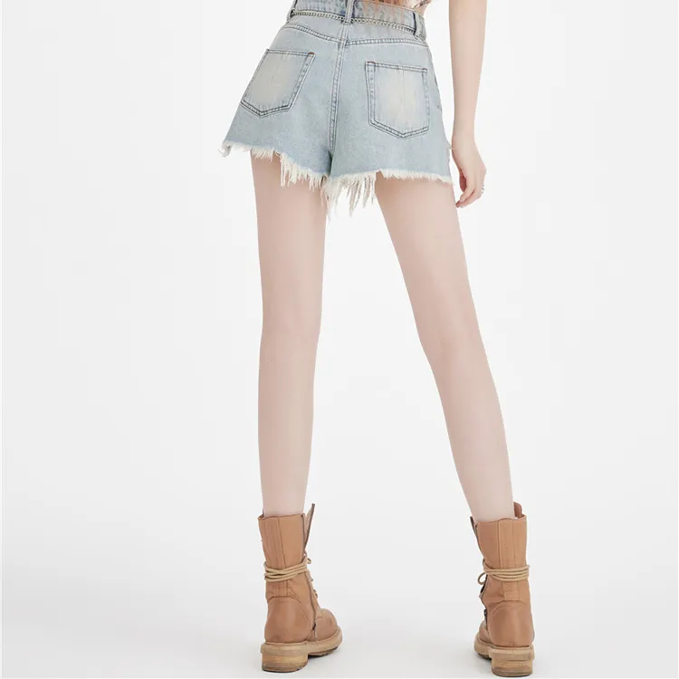 ZAVK Denim Shorts Women's Light Blue-3