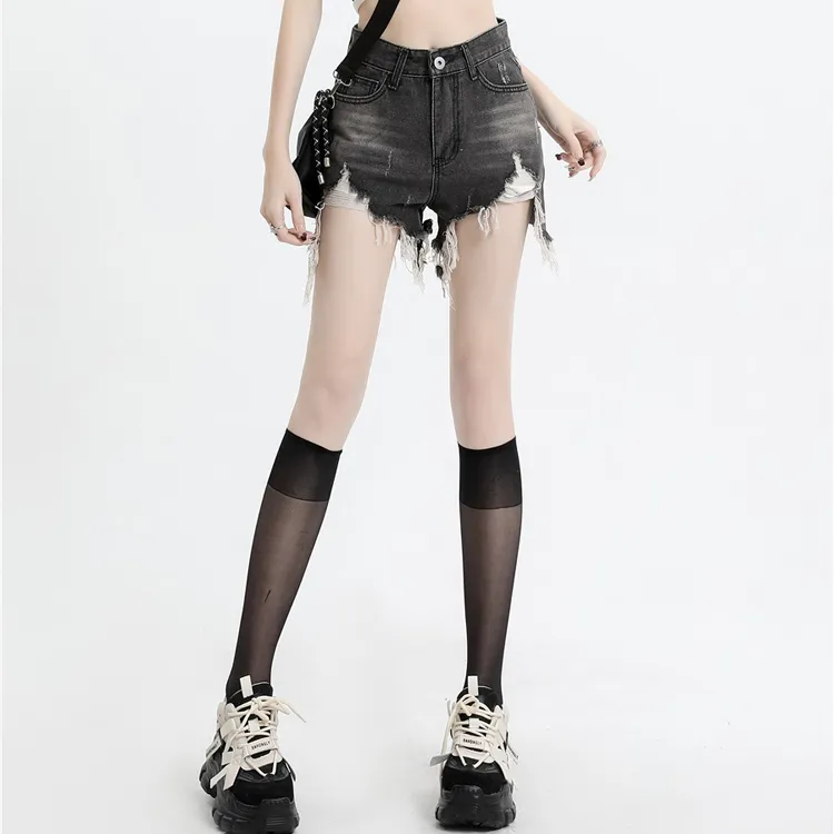 ZAVK Denim Shorts Women's Gray-2