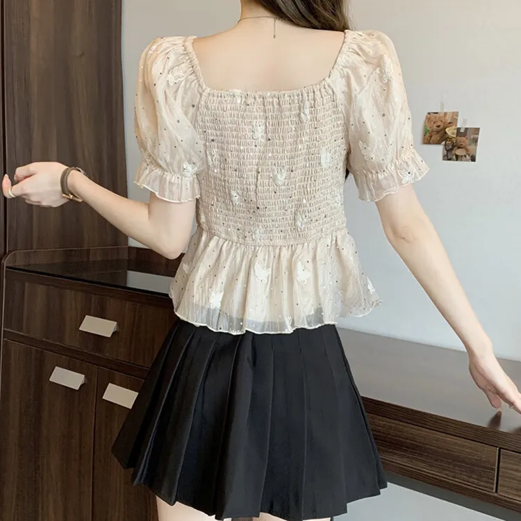 Oudifu Chiffon Shirt Women's Image Color-2