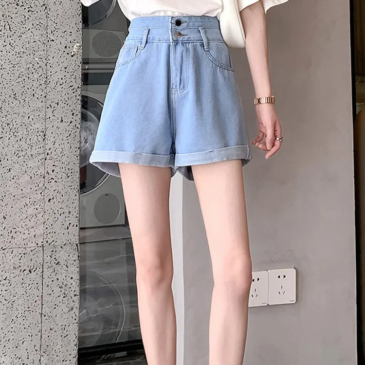 JEANSWEST Denim Shorts Summer Women's Light Blue-2
