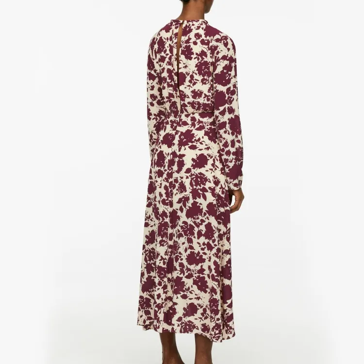 ARKET Long Sleeved Dresses Women's Ecru/Burgundy-3