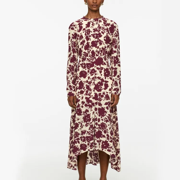 ARKET Long Sleeved Dresses Women's Ecru/Burgundy-2