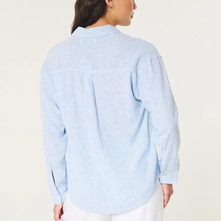 Hollister Shirt Women's White Stripes-2