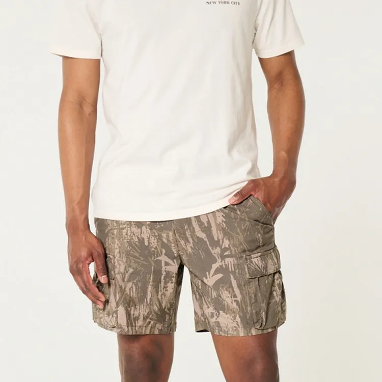Hollister Cargo Shorts Men's Brown Camouflage-1