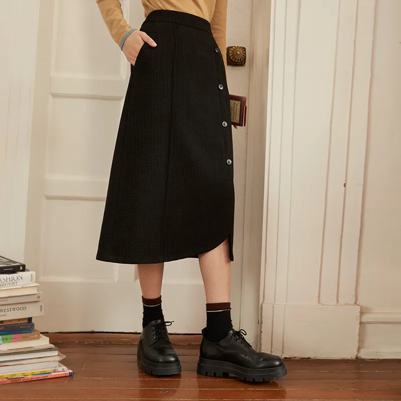 Omont Casual Long Skirt Women's Black-1