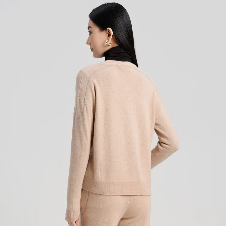 Blood Glitter Cashmere Sweater Women's Camel-3