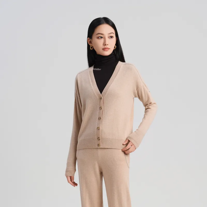 Blood Glitter Cashmere Sweater Women's Camel-2