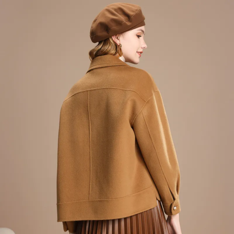 FENHONGMALI Coats Women's Camel-2