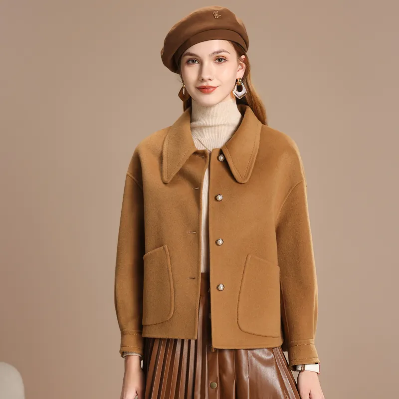 FENHONGMALI Coats Women's Camel-3