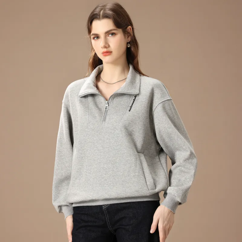 FENHONGMALI Sweatshirt Women's Dark Gray-2