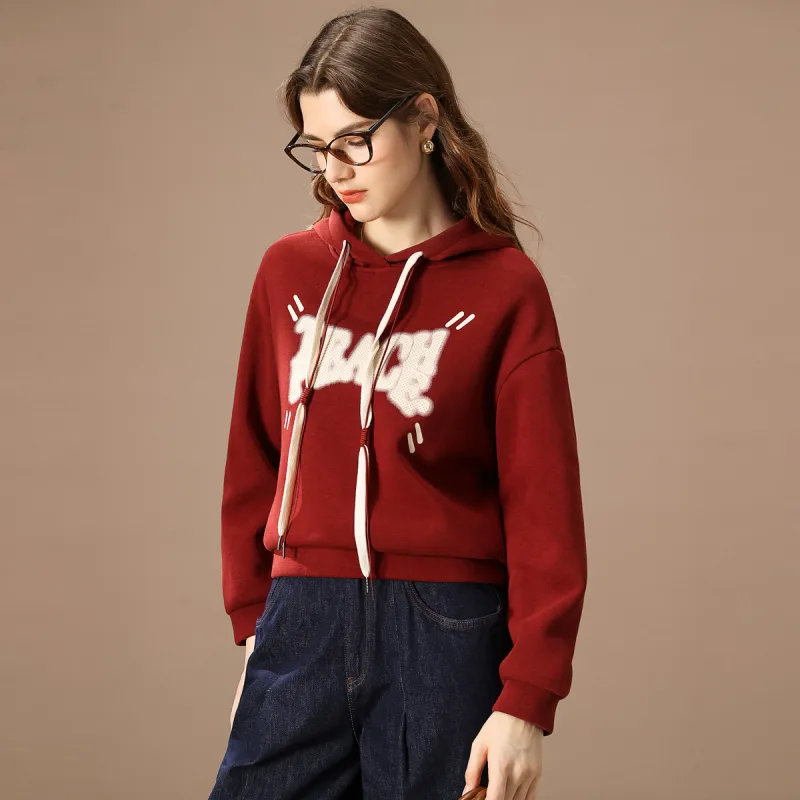 FENHONGMALI Sweatshirt Women's Red-3