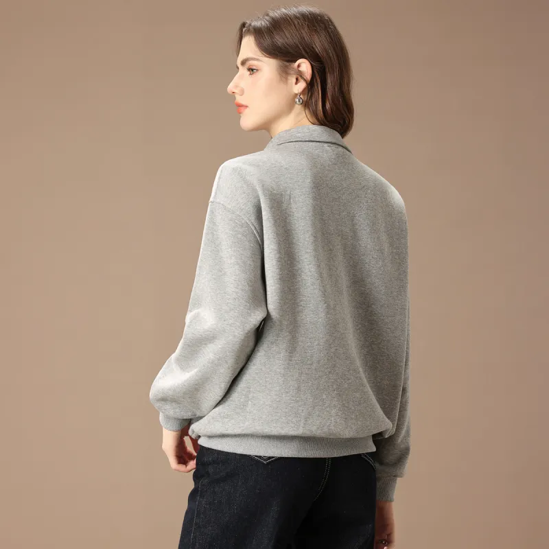 FENHONGMALI Sweatshirt Women's Dark Gray-3