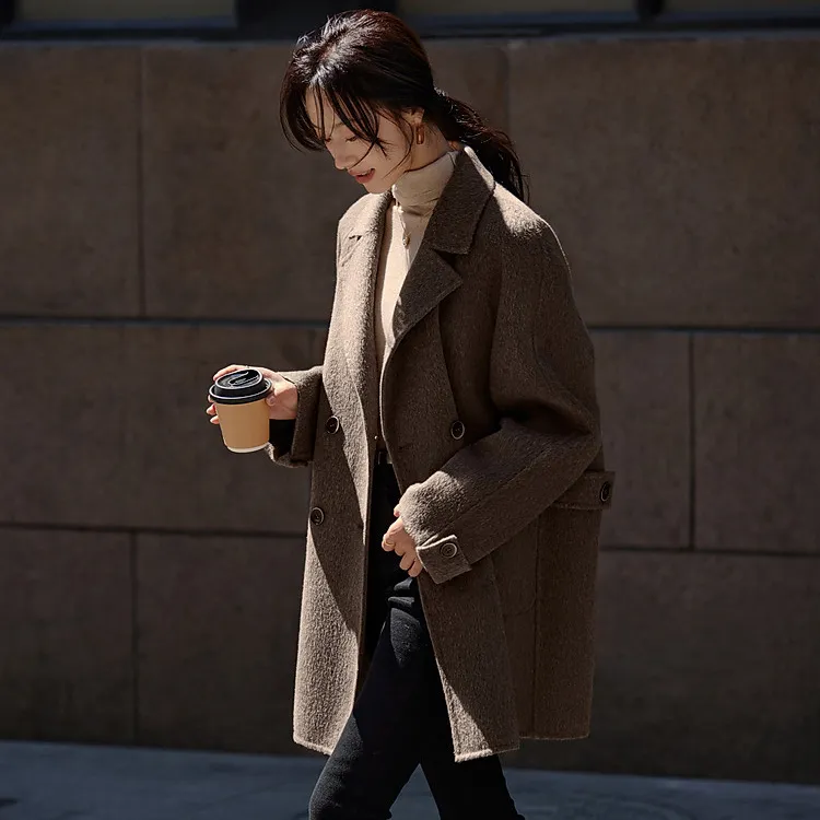 Mo Han Yi Mei Coat Women's Beautiful Coffee-3