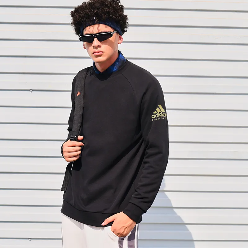 Adidas Sweatshirts Unisex Black With Gold Logo-3