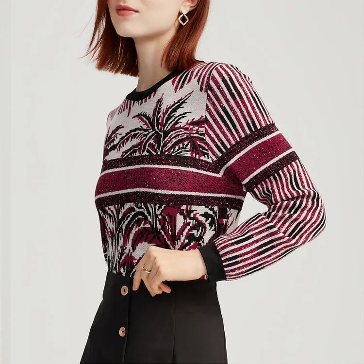 FINITY Knitwear Women's Red Jacquard-3