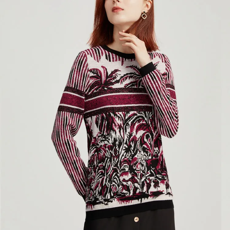FINITY Knitwear Women's Red Jacquard-2