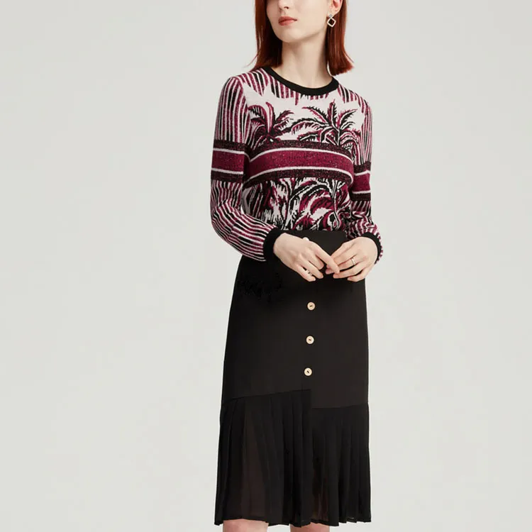 FINITY Knitwear Women's Red Jacquard-1