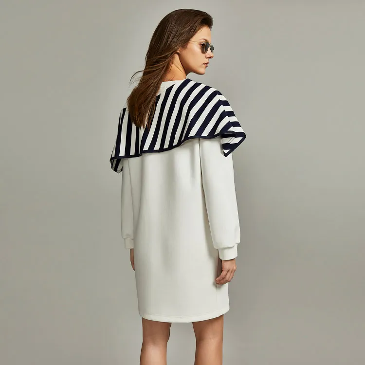 ELLE Long Sleeved Dresses Women's White-2