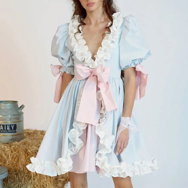 Selkie Short Sleeved Dresses Women's Twilight Rain Blue-1