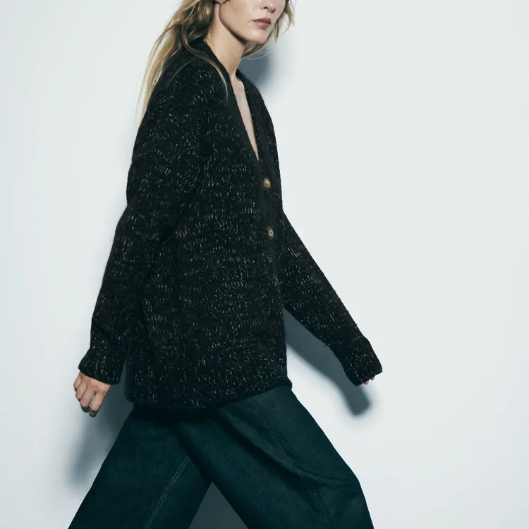 ZARA Sweater Women's Black/White-2