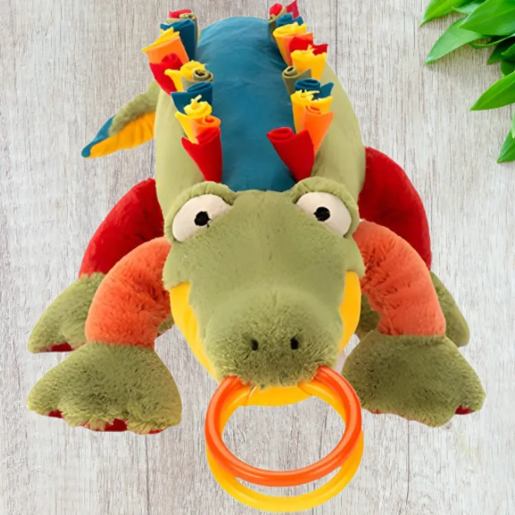 JELLYCAT Ocean Series Crocodile Bell Shaker Green Dolls Plush Doll 8cm High-3