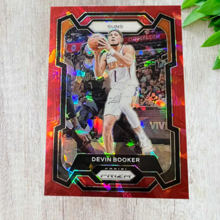 PANINI Suns Core Devin Booker Prizm Collection Red Ice Flake Player Card Rare Card Sports Cards 1 Pc-3