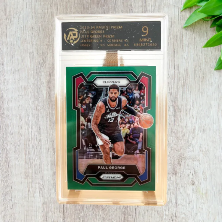 PANINI Paul George Clippers Prizm Green Prizm Basketball Card 9 Points Graded Cards 1 Pc-2