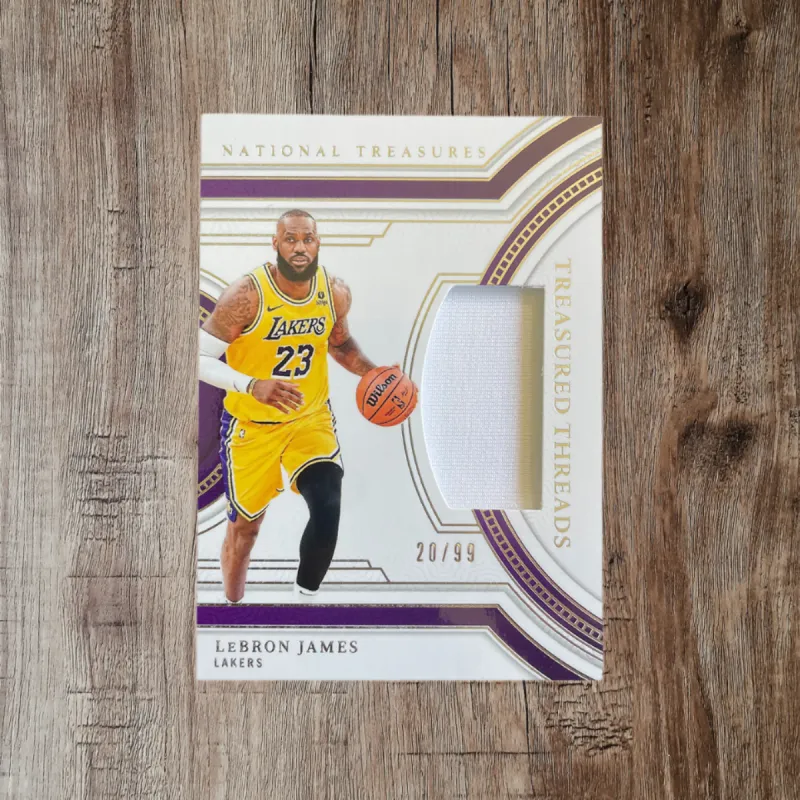 PANINI 2023 24 National Treasure, Lakers, LeBron James/99 Edition, Game Worn Jersey, White Material Sports Cards 1 Pc-3