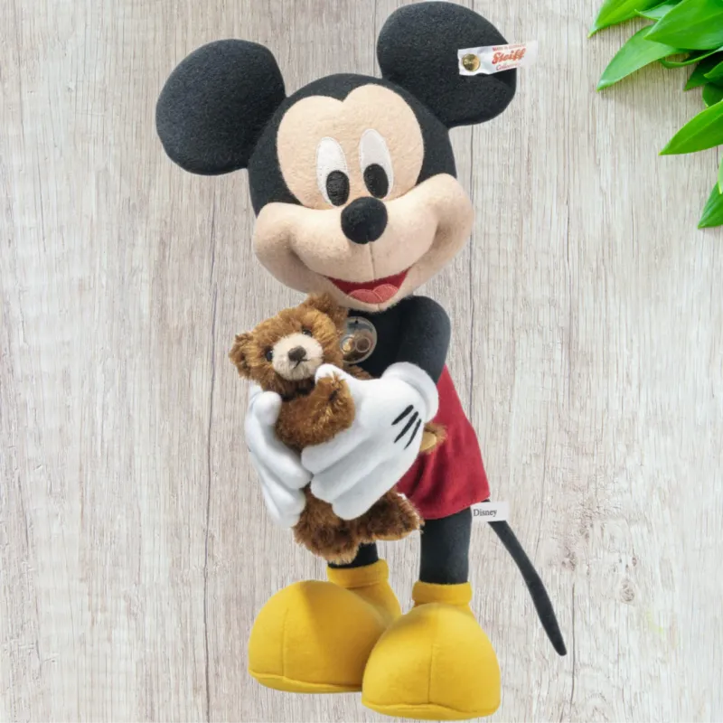 Steiff x Disney Mickey Mouse Disney Mickey Mouse And Teddy Bear D100 Dolls Plush Doll Small Size Tall-1