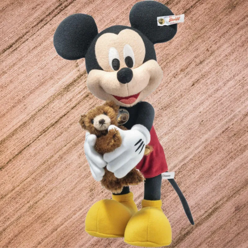 Steiff x Disney Mickey Mouse Disney Mickey Mouse And Teddy Bear D100 Dolls Plush Doll Small Size Tall-3