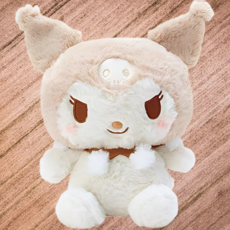 Sanrio White Brown Collection Kuromi Brown Dolls Plush Doll 28cm/20cm Height-3