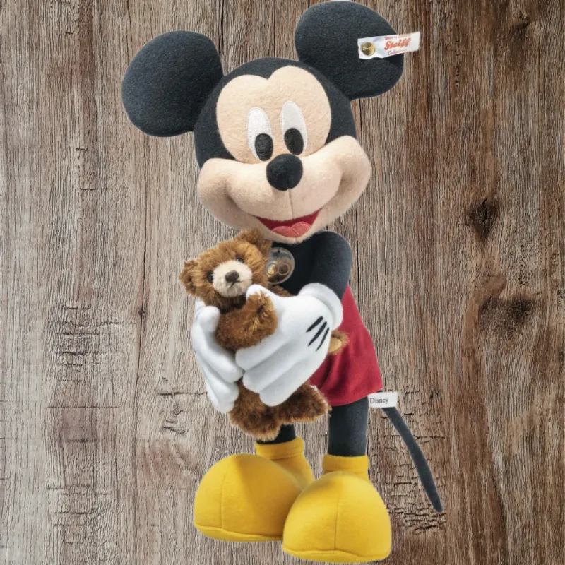 Steiff x Disney Mickey Mouse Disney Mickey Mouse And Teddy Bear D100 Dolls Plush Doll Small Size Tall-2