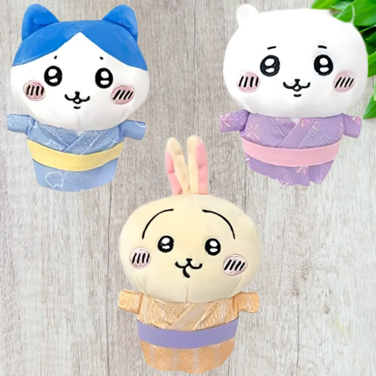 Chiikawa Hachiware Usagi Cute Bathing Gown Poses By The Little Kurokawa Dolls Plush Doll Small Size Tall-1