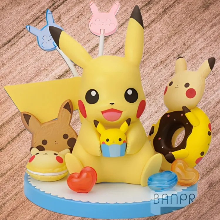 BANPRESTO Pikachu Eyeglass Factory, Pokémon, Cake Scenario, Tea Party Ver Bonus Gift Scale Figures-3