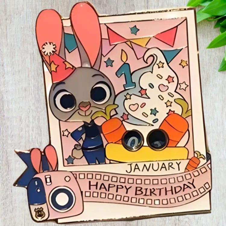 Disney Figure Print January Judy Shanghai Disney Badges-3