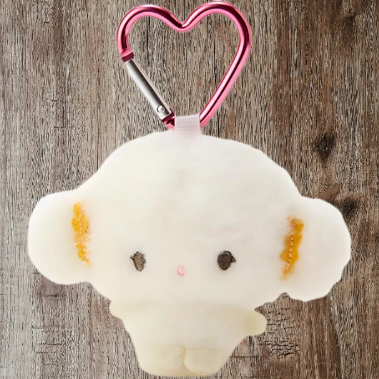 Sanrio Figure Print Large Collection, Wheat Pink Dolls Plush Pendant 7cm Height-3