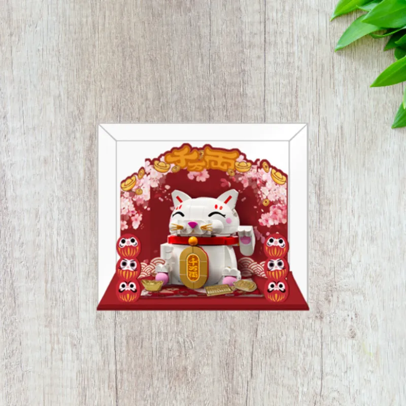 KGBOX Used In Building Block 2025 Collection 40813 Lucky Cat Model Accessories-2
