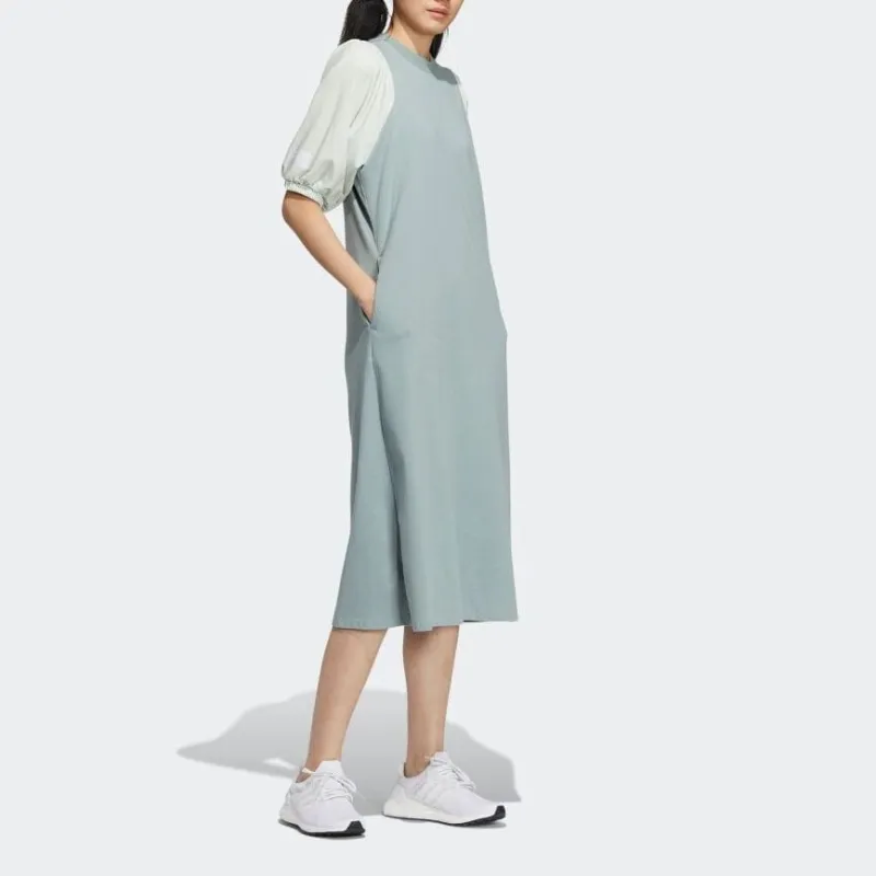 Adidas Short-Sleeved Dresses Women's Gray Blue-3