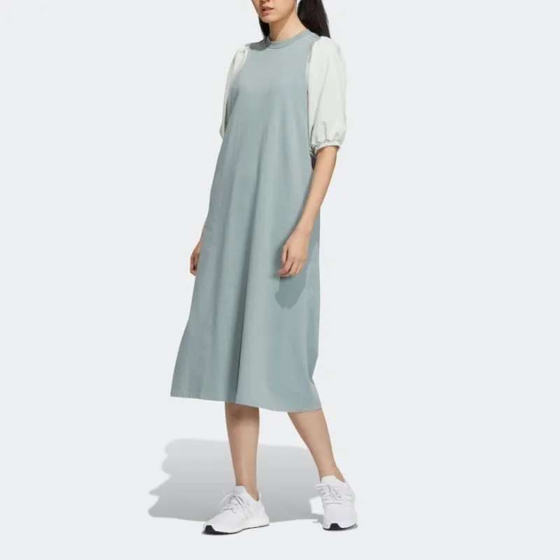 Adidas Short-Sleeved Dresses Women's Gray Blue-1