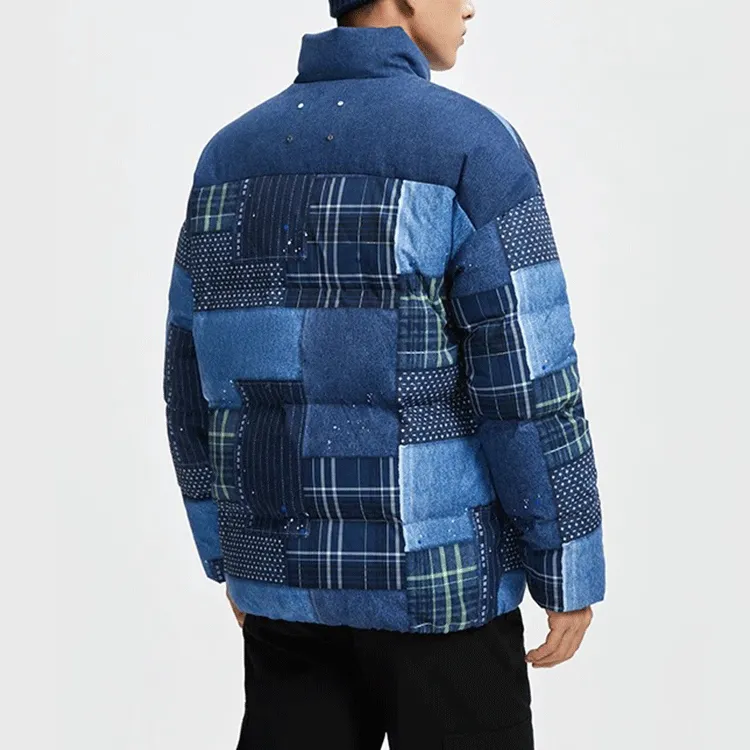 LiNing Skateboard Down Jacket Men's Indigo Denim Combination Color Print-6
