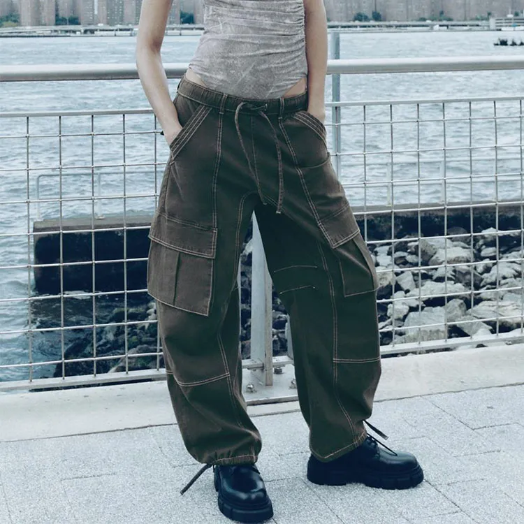 ZARA Cargo Pants Women's Dark Gray-2
