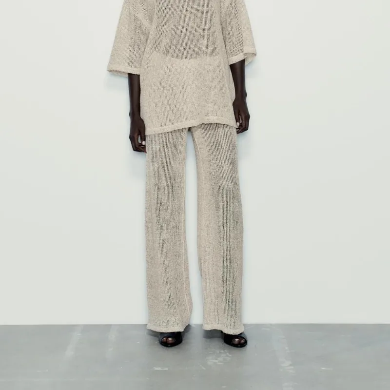 ZARA Casual Pants Women's White-2