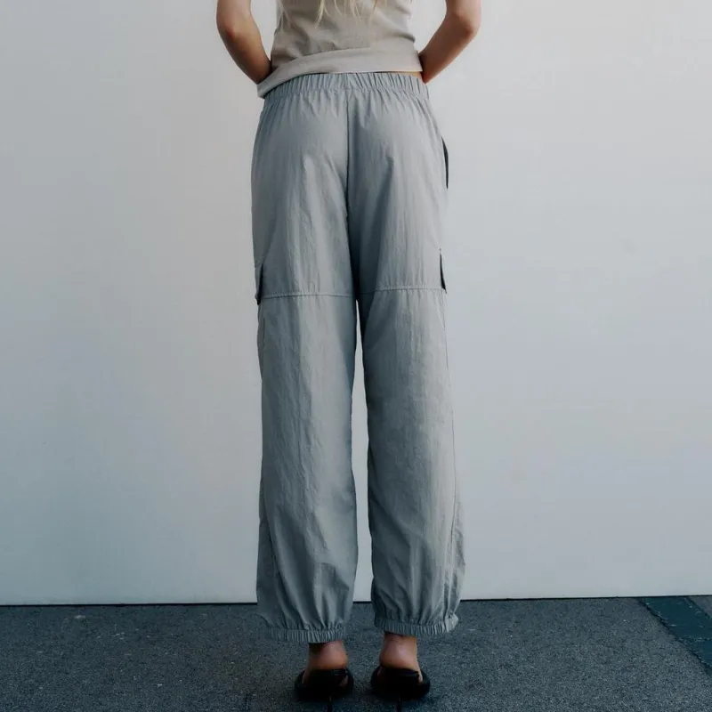 ZARA Cargo Pants Women's Blue Gray-4