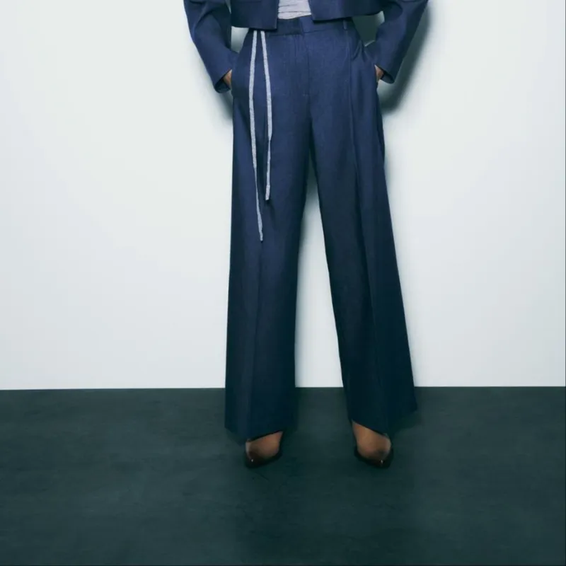 ZARA Casual Pants Women's Indigo-2