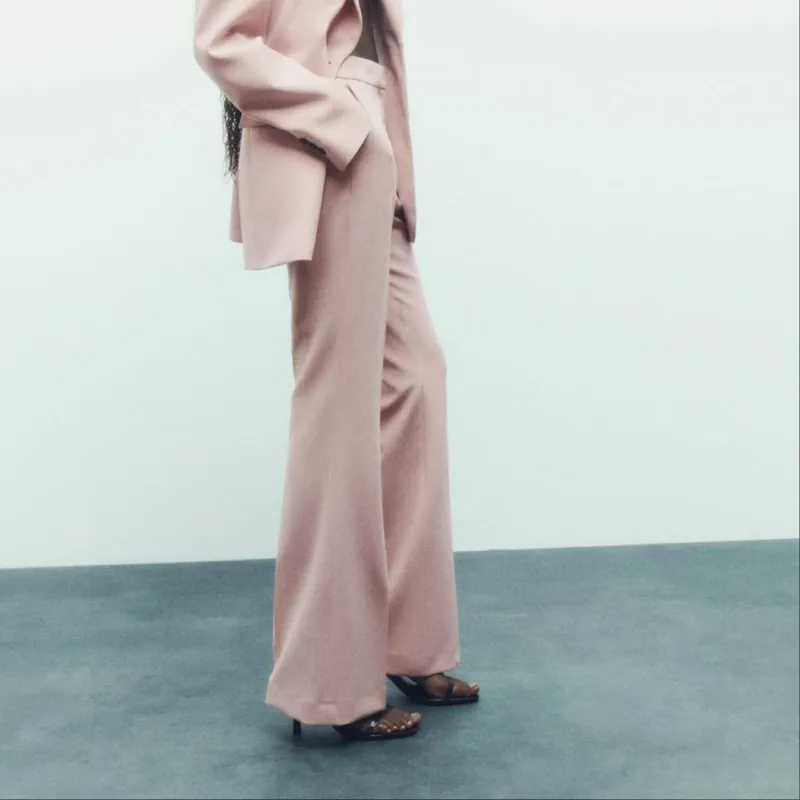 ZARA Casual Pants Women's Light Pink-4