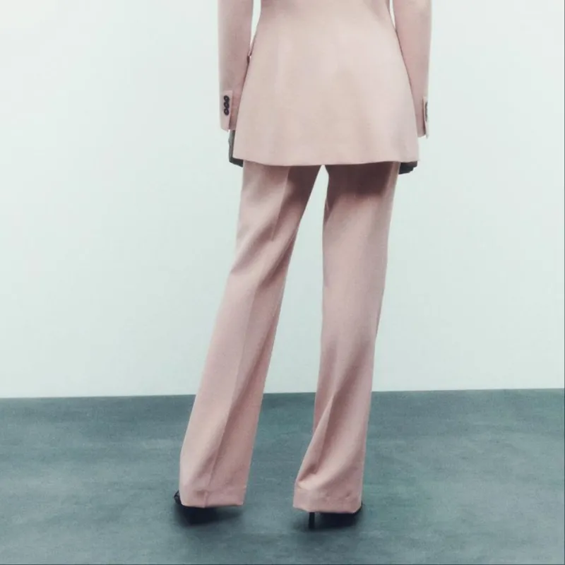 ZARA Casual Pants Women's Light Pink-3