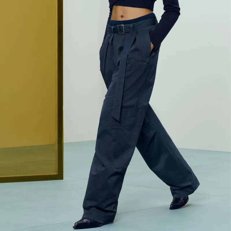 ZARA Cargo Pants Women's Blue-3