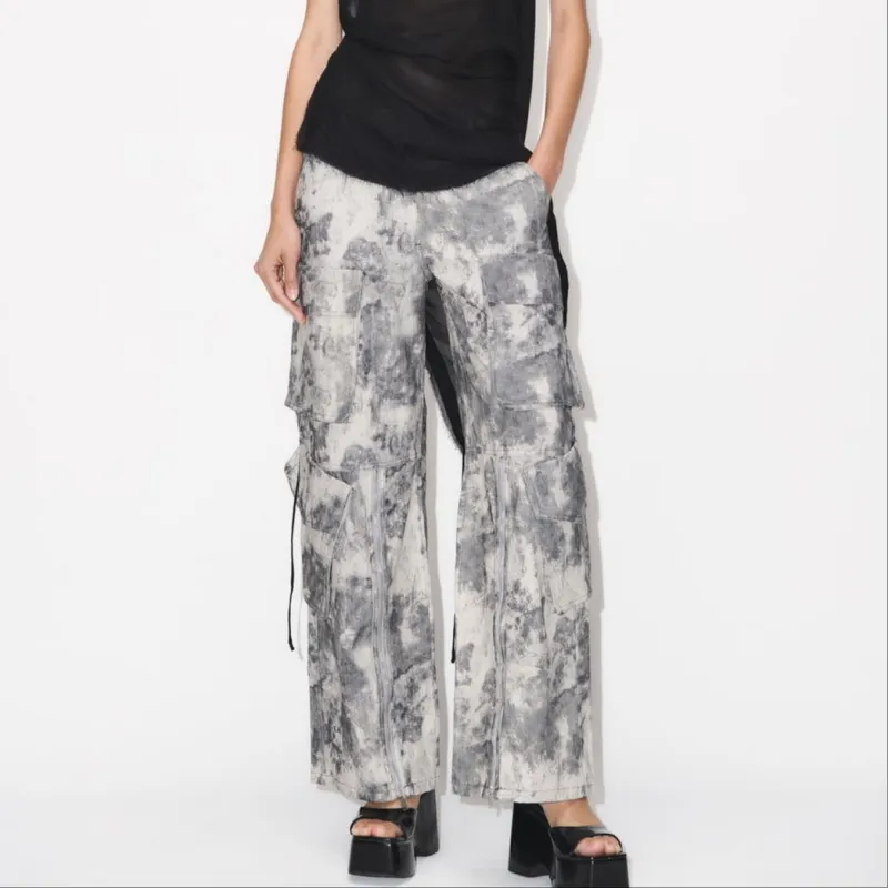 ZARA Cargo Pants Women's Gray-2
