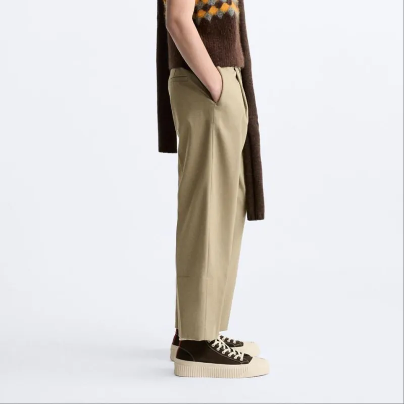 ZARA Casual Pants Men Tan-4